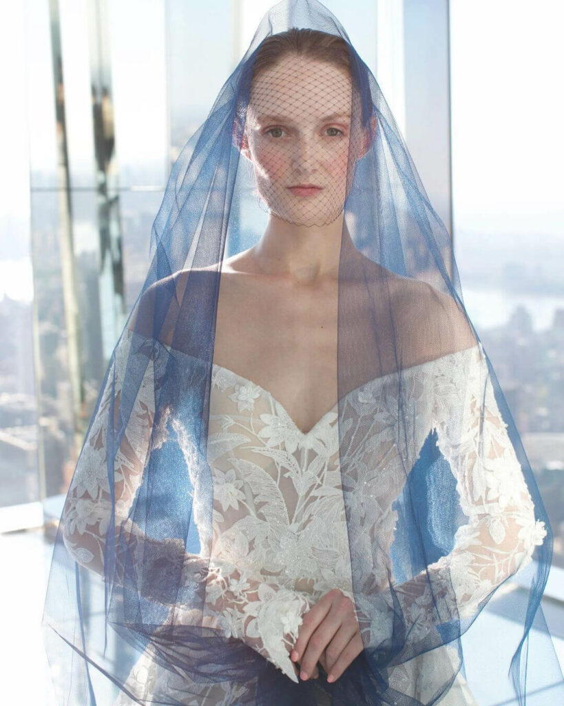New York Bridal Fashion Week Fall 2022 Reem Acra collection.