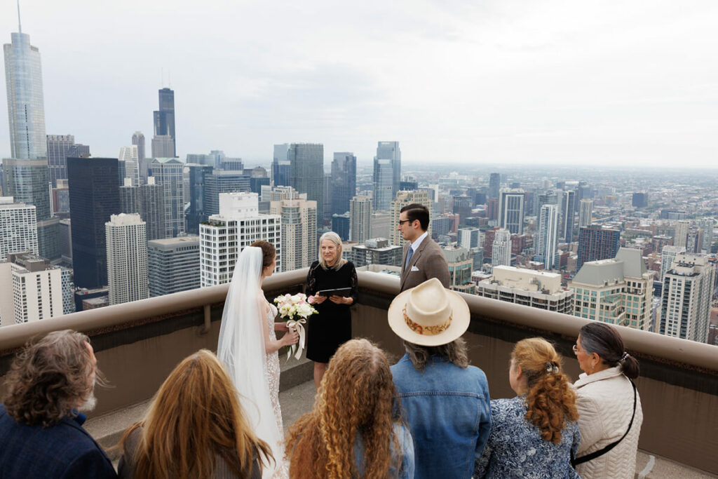 Intimate Chicago rooftop wedding