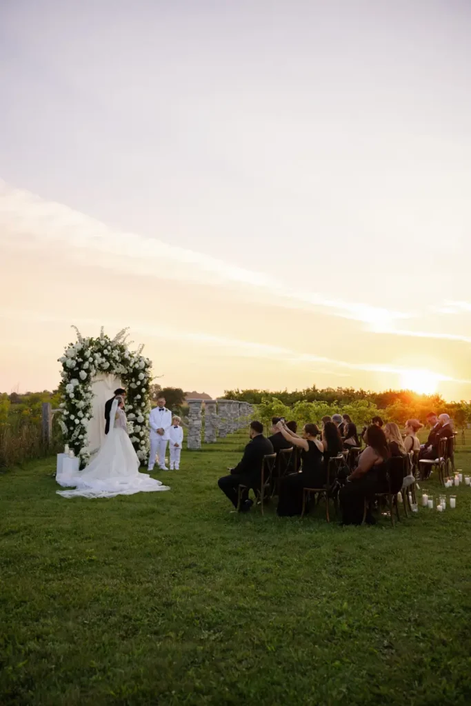 Destination wedding in Wisconsin without bridal party, intimate celebraton with close friends and family is trending for 2025.